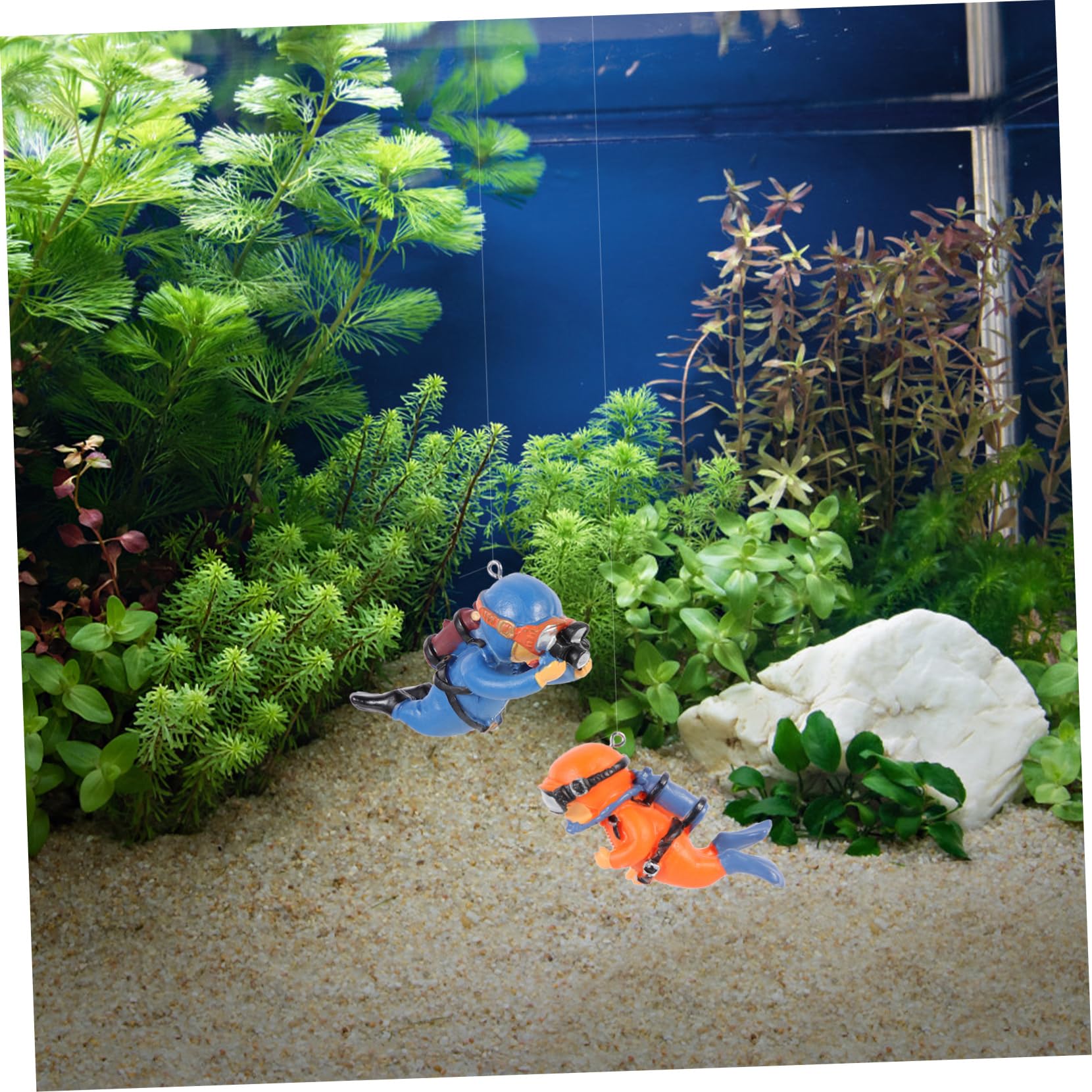 Happyyami 10 Pièces Aquarium De Plongeur Décor D'aquarium Aquarium Orner Ornement D'aquarium Figurine De Plongeur Accessoires De Jeu Décorations D'aquarium Coffre Trésor Délicat Résine