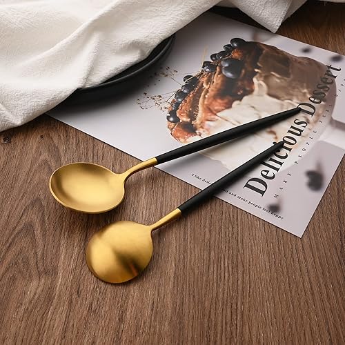 Miniatura 6 de Juego de cubiertos de 28 piezas con cuchillos para carne, cubiertos de acero inoxidable 188, juego de cubiertos modernos para 4 tenedores de cocina,