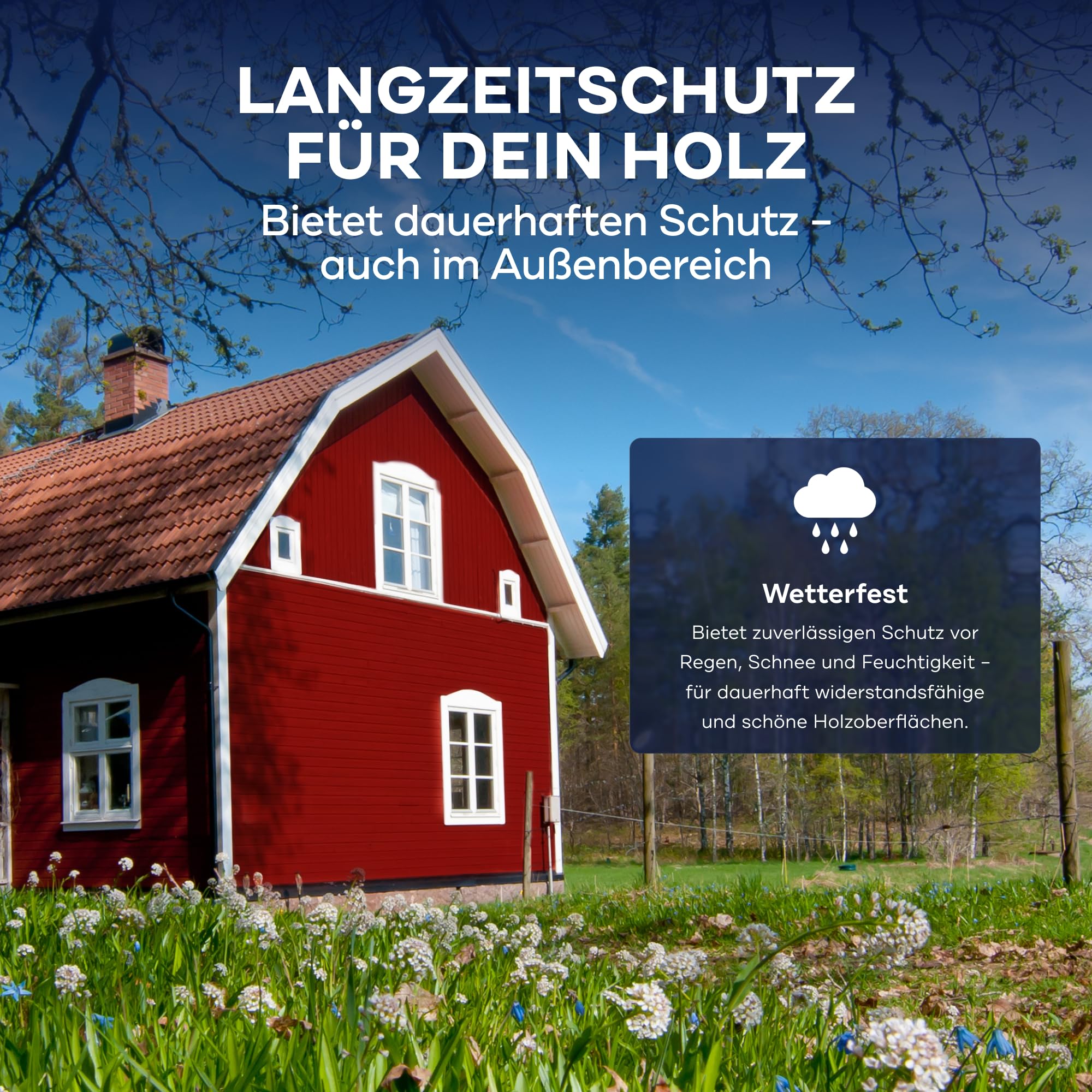 Plid Holzfarbe Schwedenrot 2,5L Seidenmatt Holzlack Innen & Außen