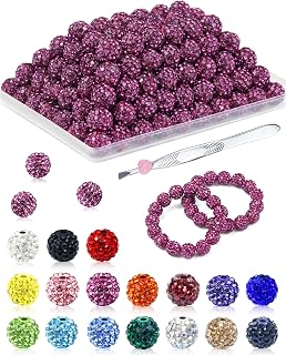120PCS FIVEIZERO Fuchsia Rhinestone Beads for Jewelry Making