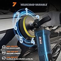 Vista 3 de GEVEELIFE Pulidora Buffer, 6 Pulgadas/7 Pulgadas 1600W Pulidora Buffer Rotatoria para Automóvil Encerradora, 7 Velocidad Variable 1000-3500 RPM