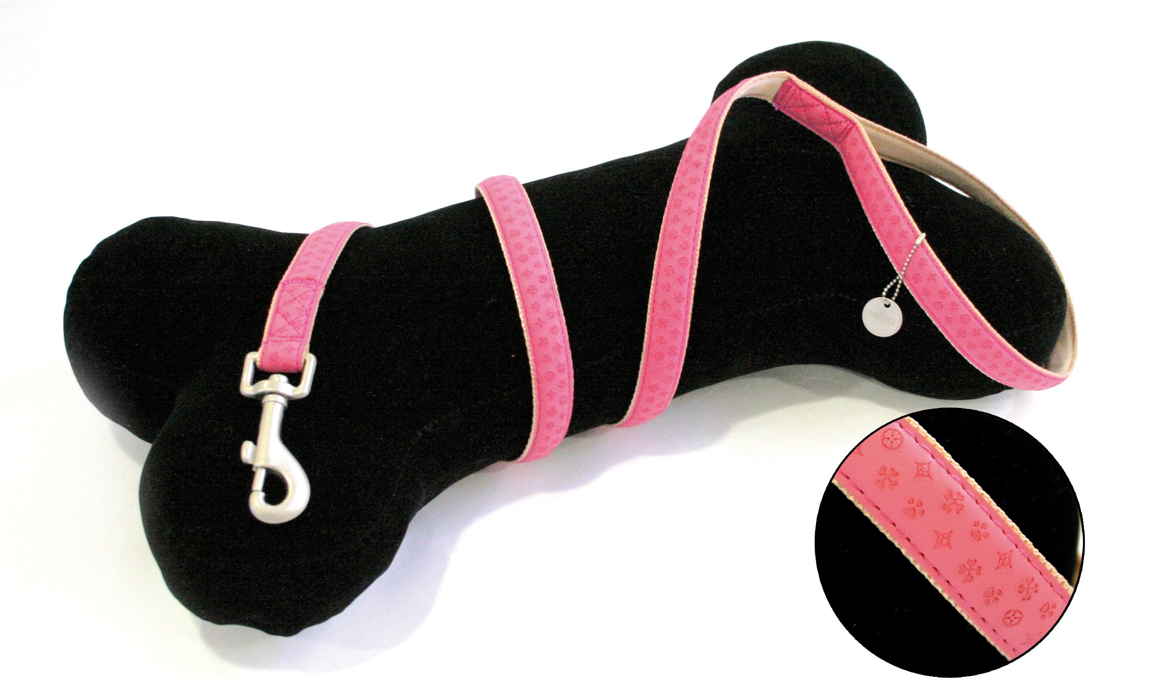 Croci My Lord Leatherette Lead Leash, 120 mm x 15 mm, Pink