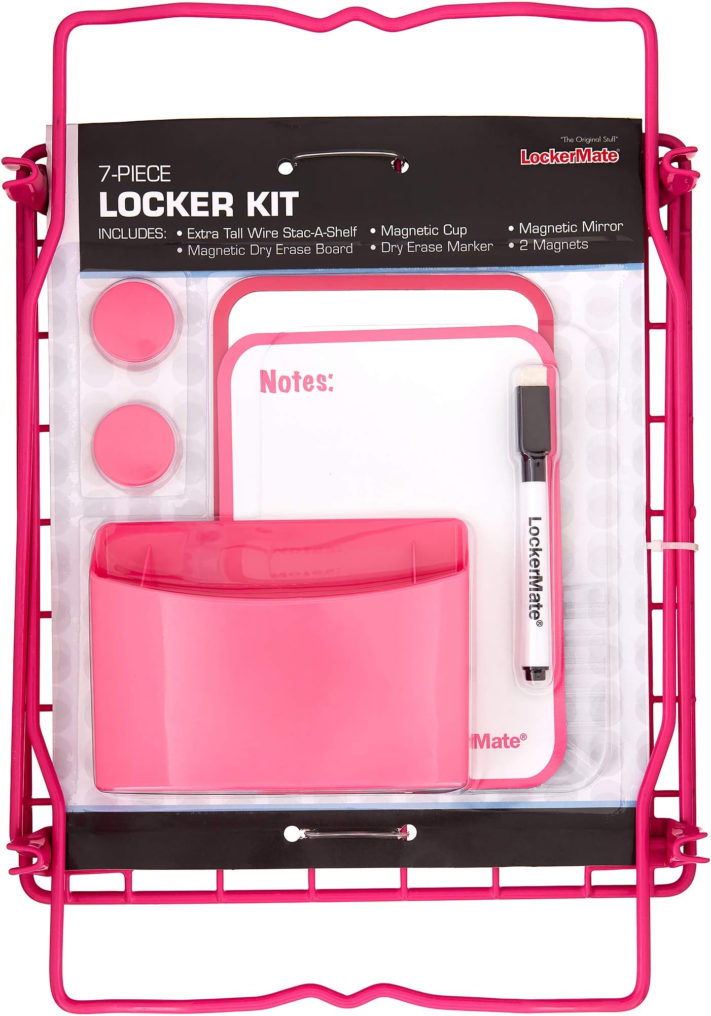 LockerMate 7-Piece Locker Kit with 12" Stac-A-Shelf (Pink)