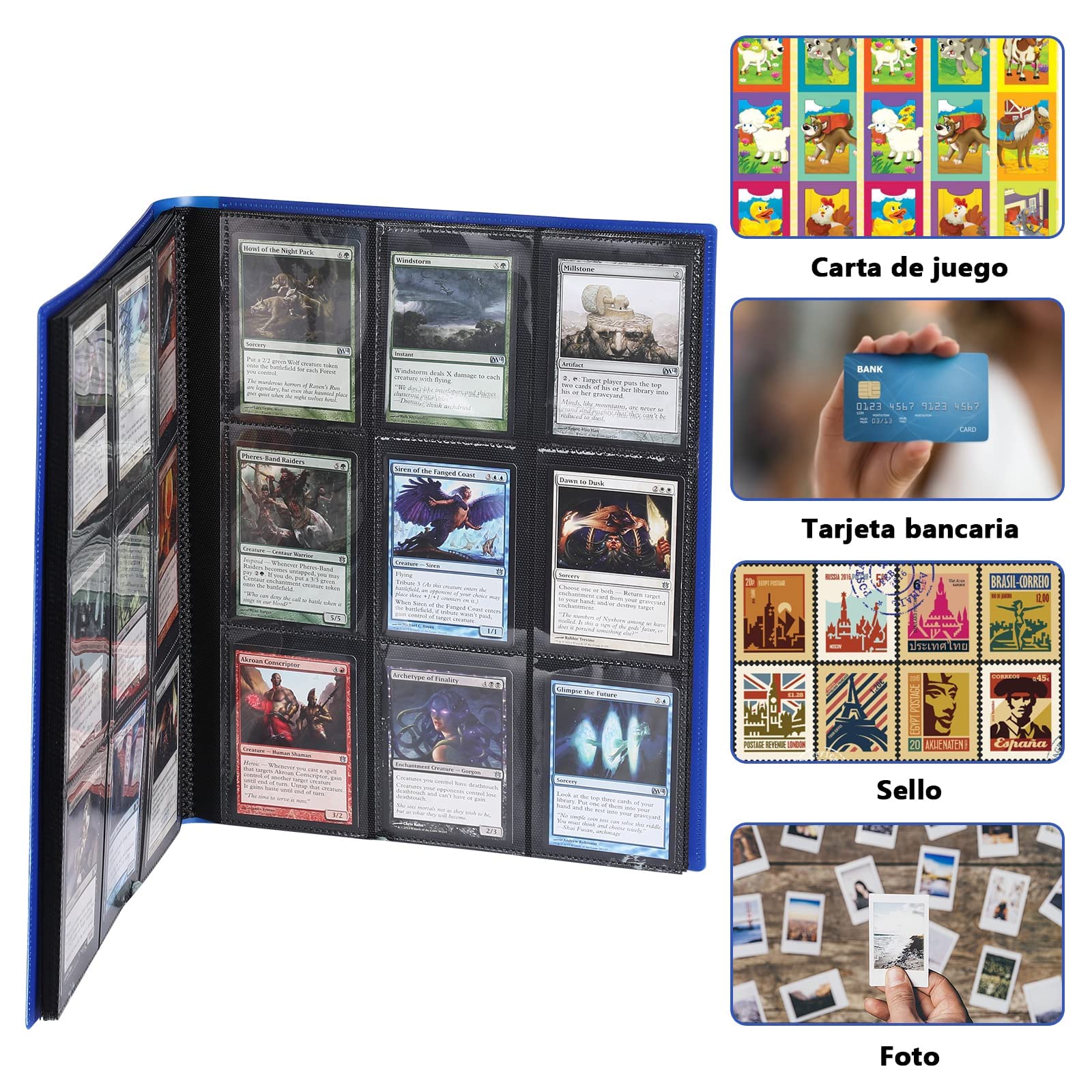 Lictin Classeur 396 Pochettes Pour Cartes - 22 Pages Recto-Verso - Album Étanche Pour Collection Pokémon, Yu-Gi-Oh Et Cartes Bancaires
