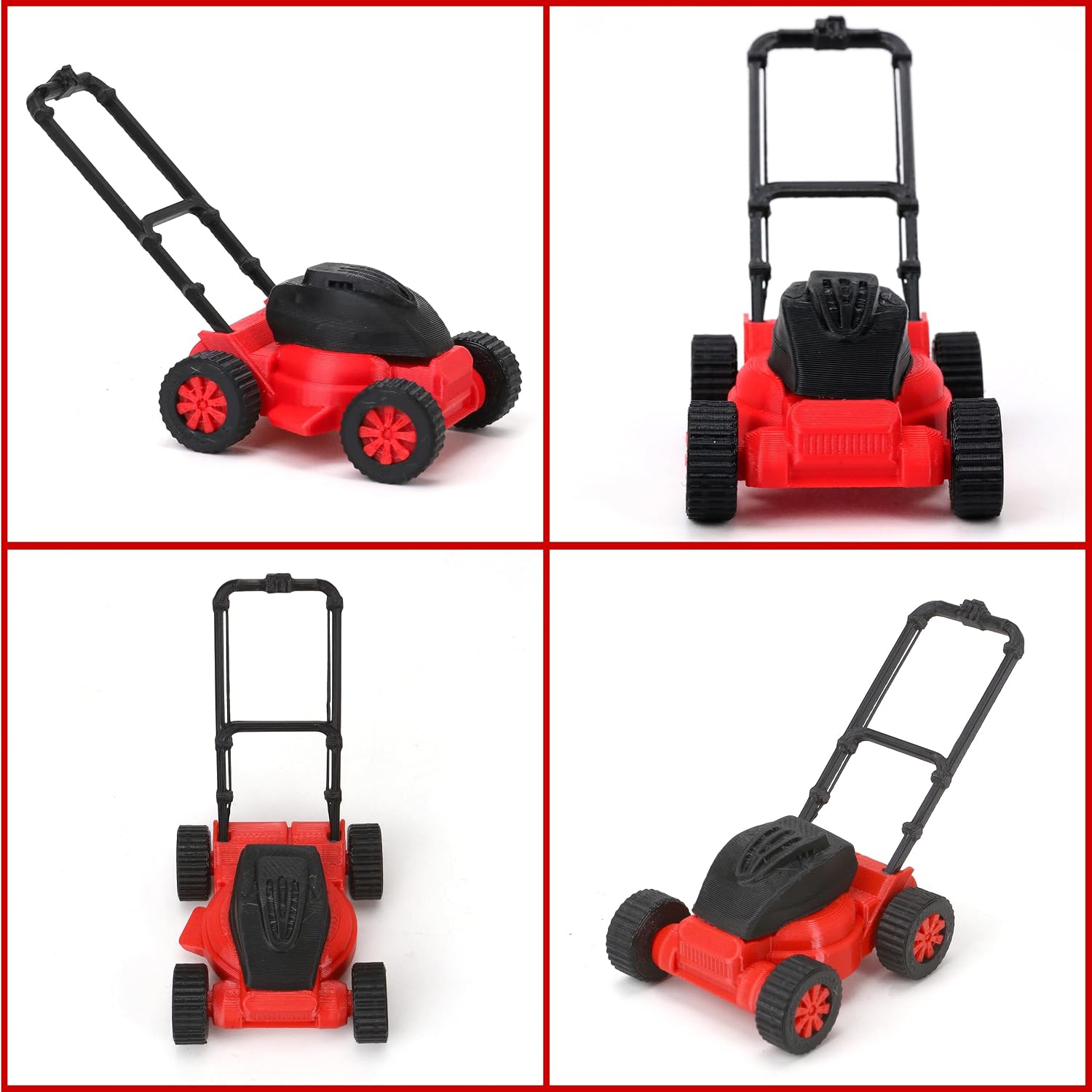Miniature Dollhouse Lawnmower Model for 1:18 Scale, Creative Red Lawn Mower Mini Ornament Decoration, Realistic Compact Lightweight Decor for Doll House Home Festival Scenes image 4