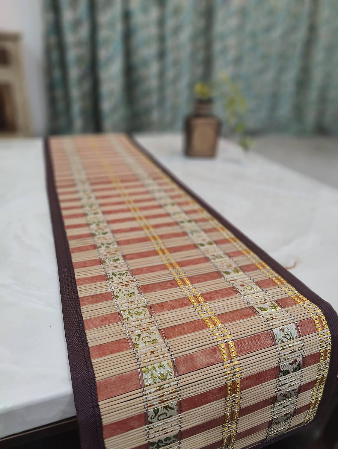 Buy BAMBOO GREENS Bamboo Table Runner Ribbon Weave Reversible Runner