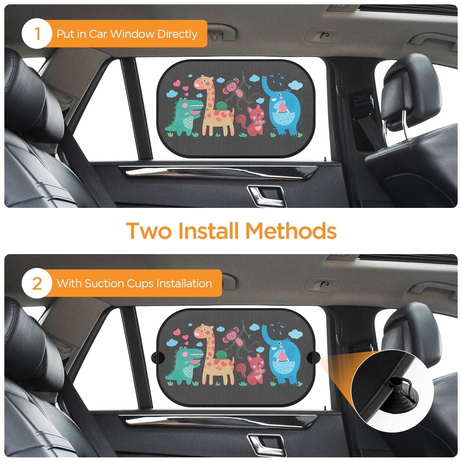 Parasole Auto Per Bambini 2 Pezzi - Protezione UV E Privacy, 50x30 Cm, Adattabile A Tutte Le Auto