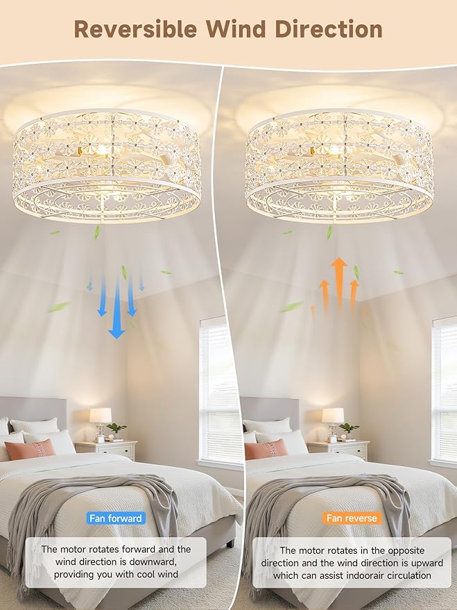 Ventilador de Techo con Luz y Control Remoto, 6 Velocidades, miniatura 4