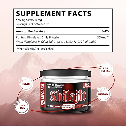 Miniatura 3 de Shilajit orgánico puro del Himalaya de 0.88 oz  La resina Shilajit contiene fúlvico, ácido húmico natural y más de 85 minerales traza  Apoyo para la