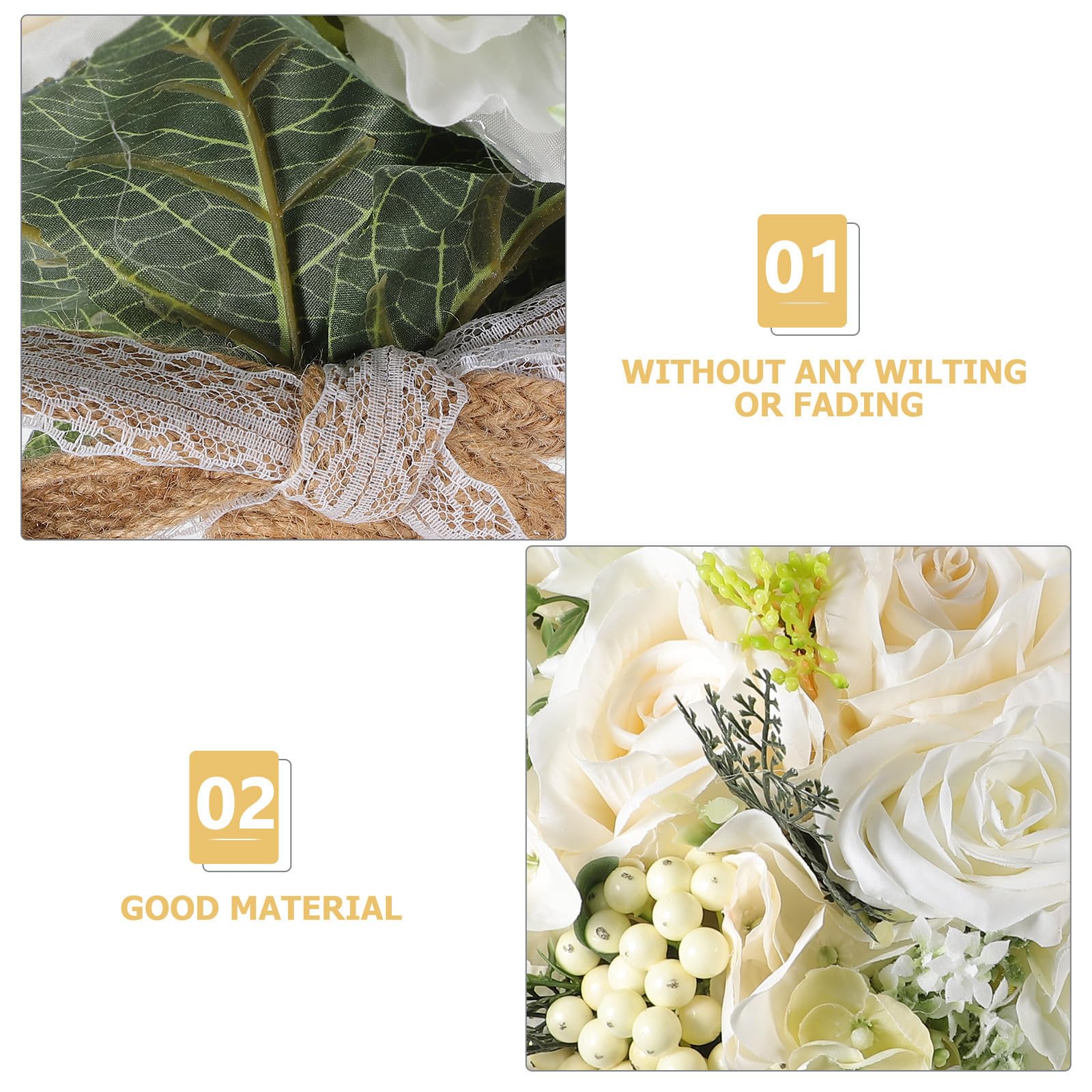Eleganter Künstlicher Brautstrauß aus Beigem Seidenstoff mit Realistischer Optik und Langer Lebensdauer für Hochzeit Tischdekoration und Blumenarrangements