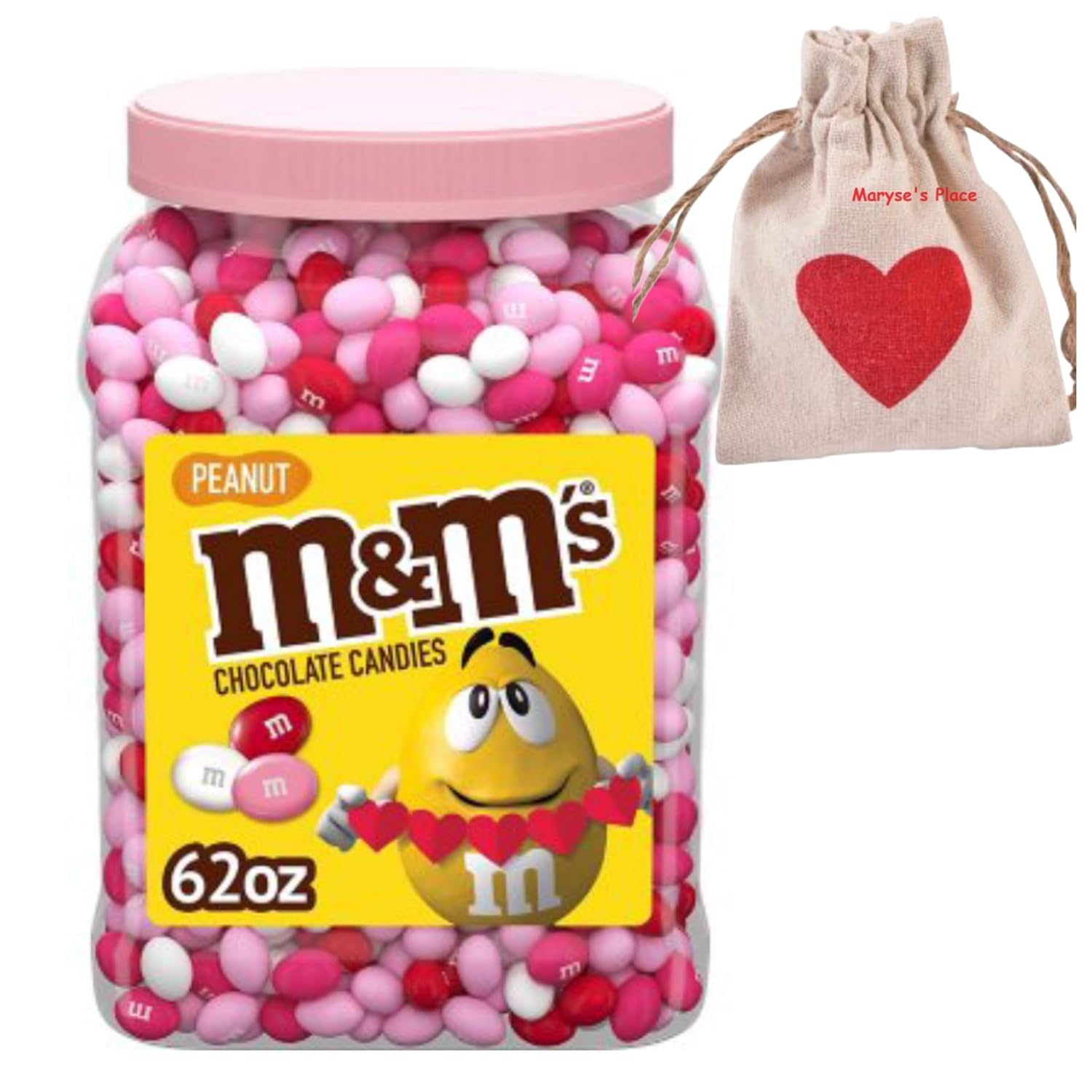 Valentine's Day Gift - Chocolate Peanut Valentine Candy, Cupid's Mix - Valentines Chocolate Gift Basket, Sweet Stuff for DIY Party Favors and Edible Valentine's Day Decoration (chocolate peanut). COME WITH MARYSE'S PLACE VALENTINES TREAT BAG