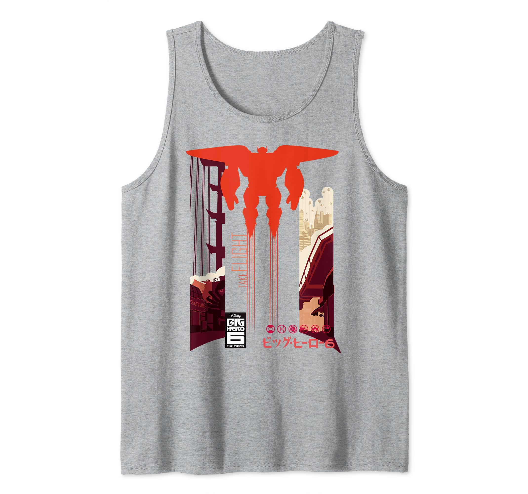 Disney Big Hero 6 TV Series Baymax in Flight Tank Top, Grey
