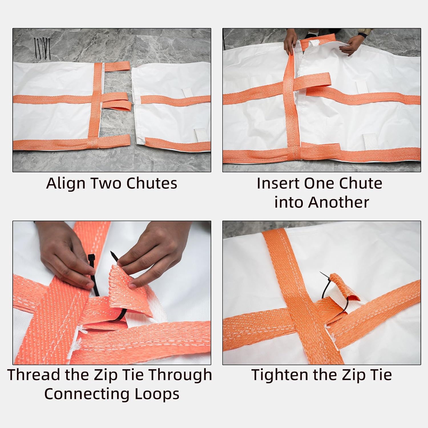 Trash Chute Heavy Duty Construction Chute Section 10ft Extra Thick Construction Debris Removal, Resistente Para Eliminación De Residuos De Construcción, Construction Trash Chute With Nylon Strap Loops