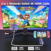 Vista 3 de RREAKA Cable de conversión USB C a 4K HDMI para Nintendo SwitchSwitch OLED, cable adaptador HDMI de TV compatible con Nintendo Switch, Steam Deck