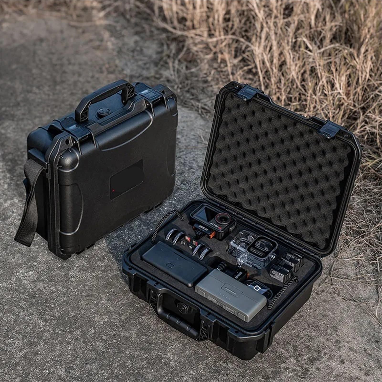 Estuche rígido de 2 capas, resistente al agua, compatible con accesorios de cámara DJI Osmo Action 5 Pro, estuche de transporte, maleta de viaje portátil.