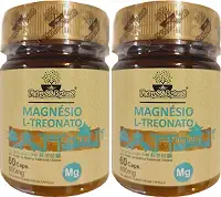 Magnésio L-Treonato Folhas & Raízes 60 Cápsulas Kit 2 Unidades