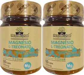 Magnésio L-Treonato Folhas & Raízes 60 Cápsulas Kit 2 Unidades