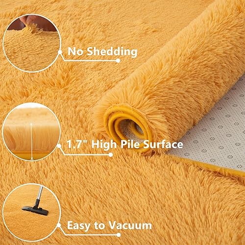 Miniatura 117 de AMTOVO Alfombras de área para sala de estar, 6 x 9 pies, color negro y gris, alfombra grande y esponjosa, alfombra para dormitorio, alfombra