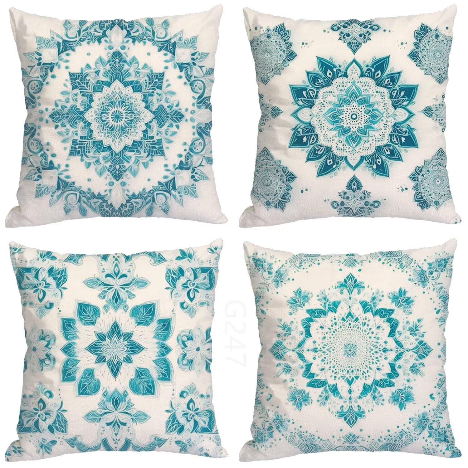 Kussen voor buiten, waterdicht, fluweel, 60 x 60 cm