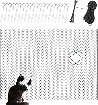 Cat Patio Netting,Cat Anti-Fall Netting | Screen Fence Safety Protector for Outdoor Deck Staircase Indoor Safety Garden Patio Apartment Window