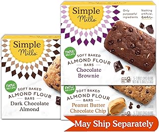 Almond Flour Snack Bars (Chocolate Brownie, Dark Chocolate Almond, & Peanut Butter Chocolate Chip) - Gluten Free, Organic Coconut Oil, Breakfast Bars, Healthy Snacks, 6 Ounce (Pack of 3)