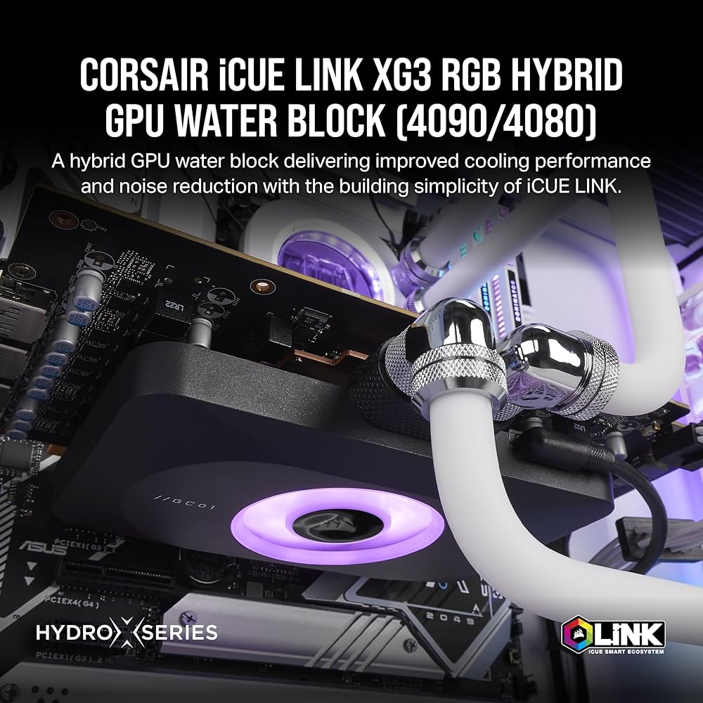CORSAIR 水冷パーツ XG3 GPUブロックCX-9025001-WW iCUE LINK XG3 RGB HYBRID GPU ウォーターブロック (4090/4080)