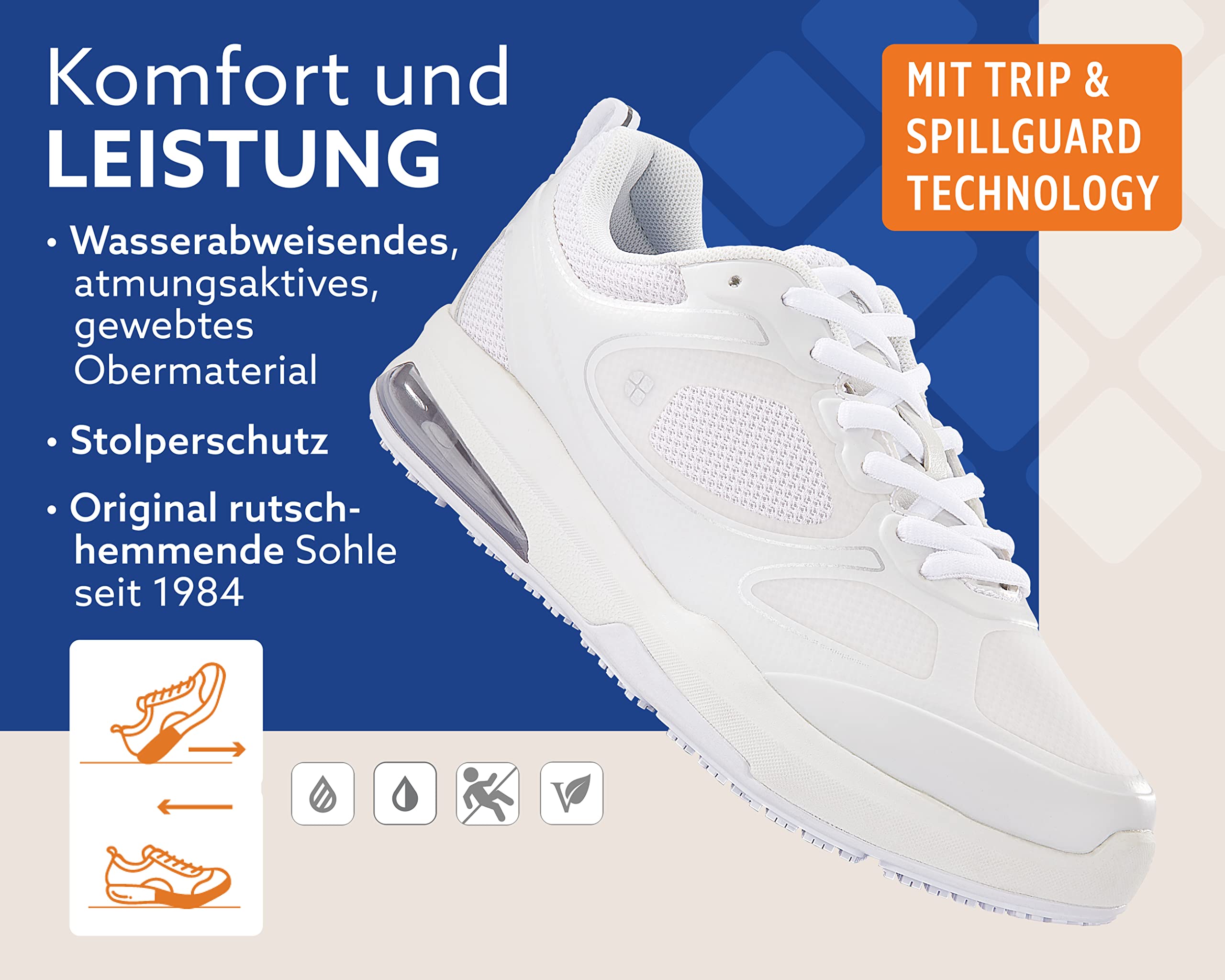 Shoes for Crews Scarpe da Lavoro Revolution II – Comode Scarpe Professionali con Suola Antiscivolo e Protezione Anti–inciampo, Impermeabili, Leggere, Vegan – da Donna