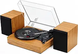 110-220V, Toca Disco Vinil, Vitrola Toca Discos Vinil, Tocador de Vinil, Equipado com Duas Caixas de Som. Compatível com Discos de Vinil de 7, 10 e 12 Polegadas