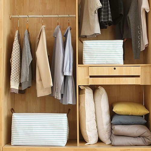 Miniatura 3 de Hinwo Contenedores de almacenamiento extra grandes de 70 L, organizadores y almacenamiento de ropa, canastas plegables con asas, contenedores para