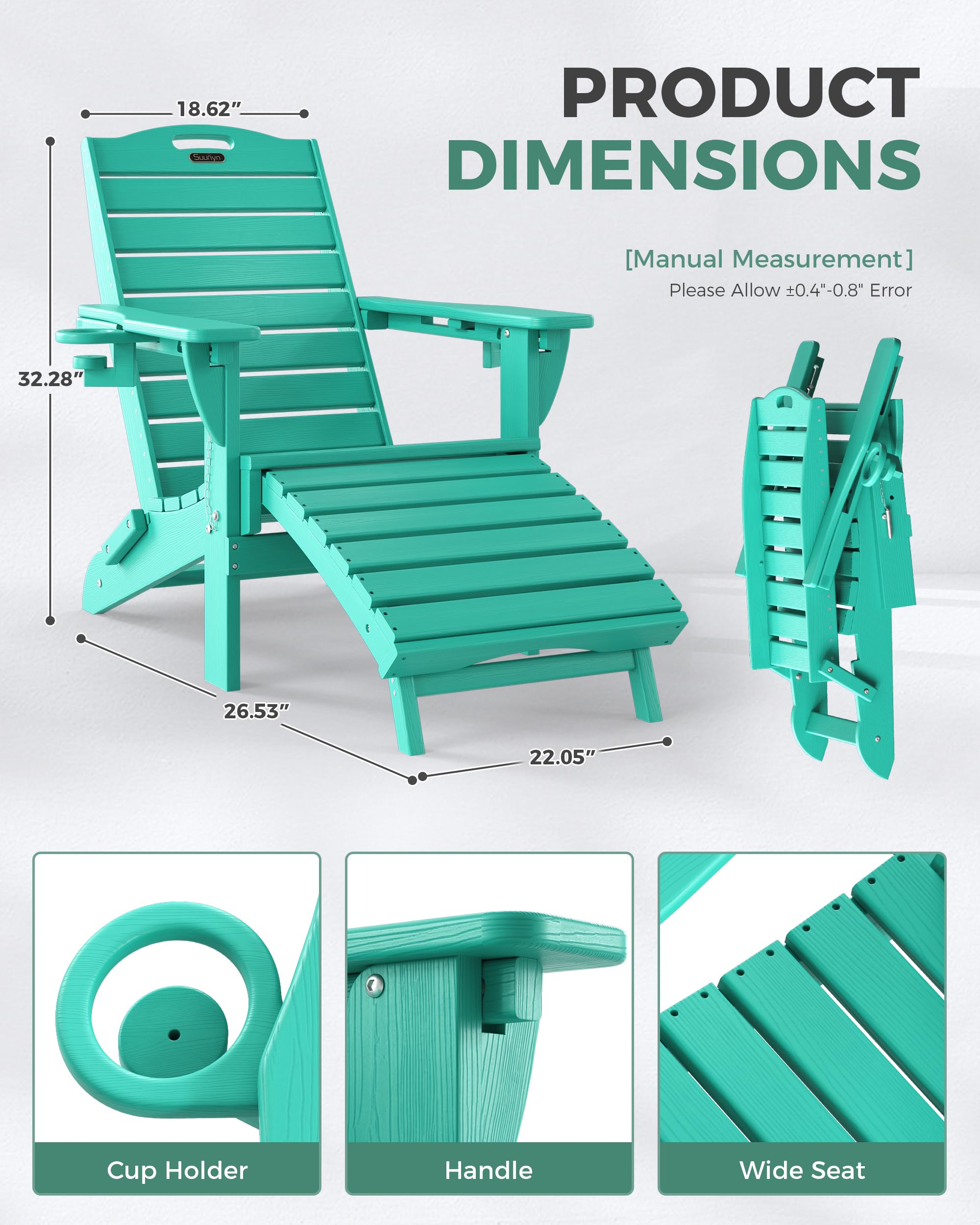 Amazon.com : SUUNYN Adjustable Adirondack Chairs with Retractable