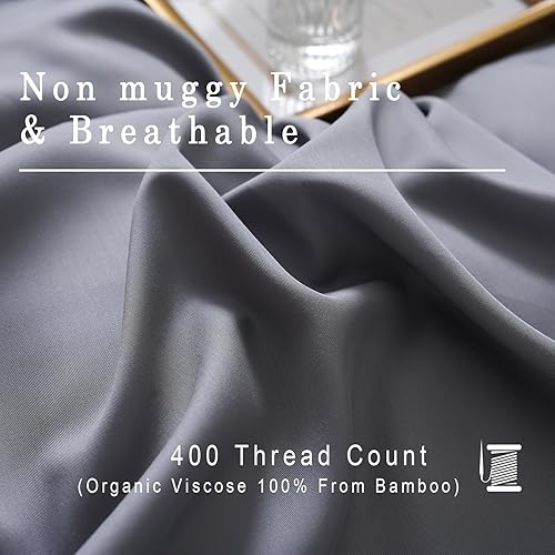 Miniatura 4 de Funda de edredón 100% fresca, tamaño Queen, rayón derivado de bambú, funda de edredón refrescante para personas que duermen con calor, absorbe la