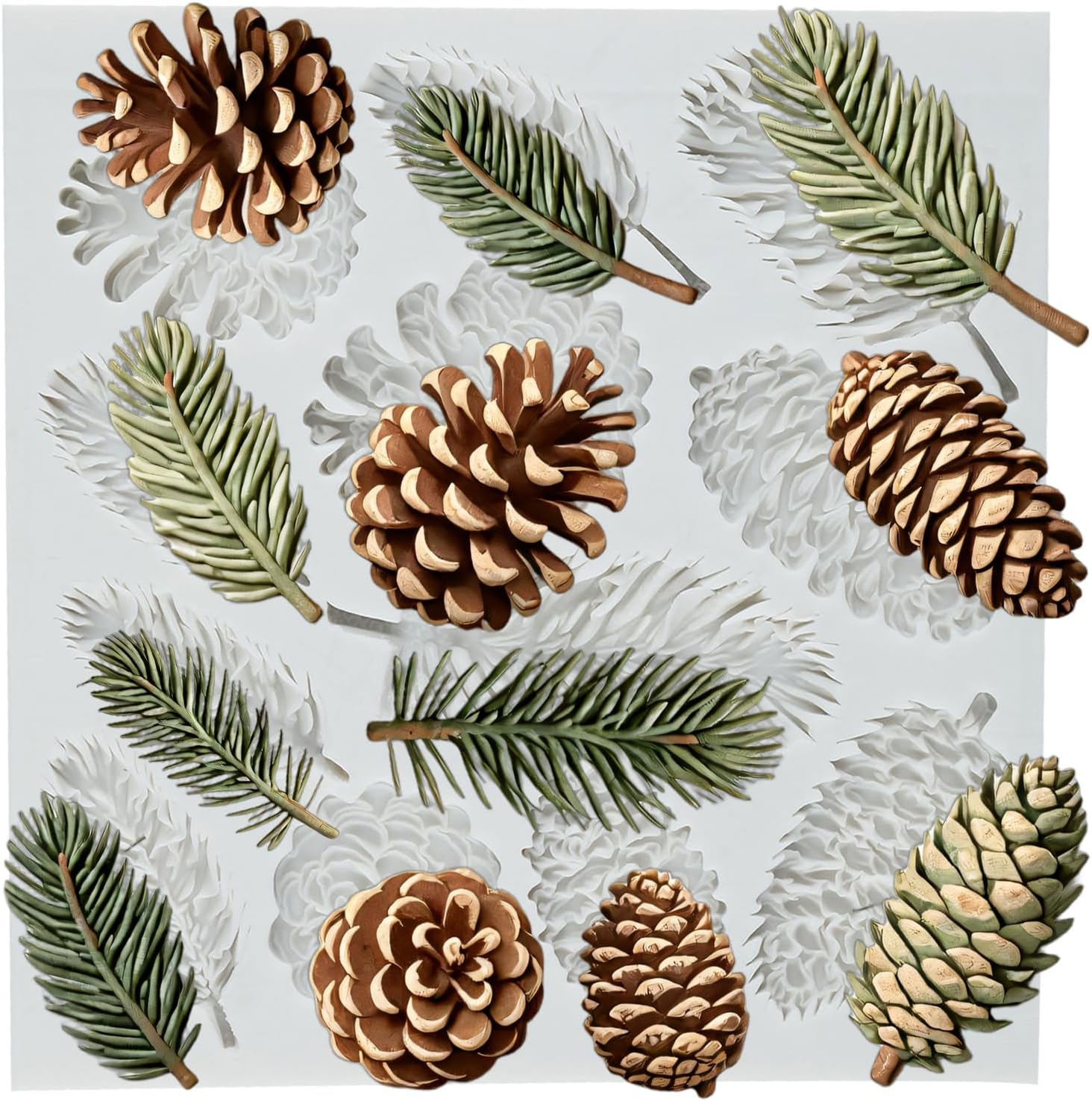 Christmas Pine Cone Silicone Mold Pine Branch Fondant Molds