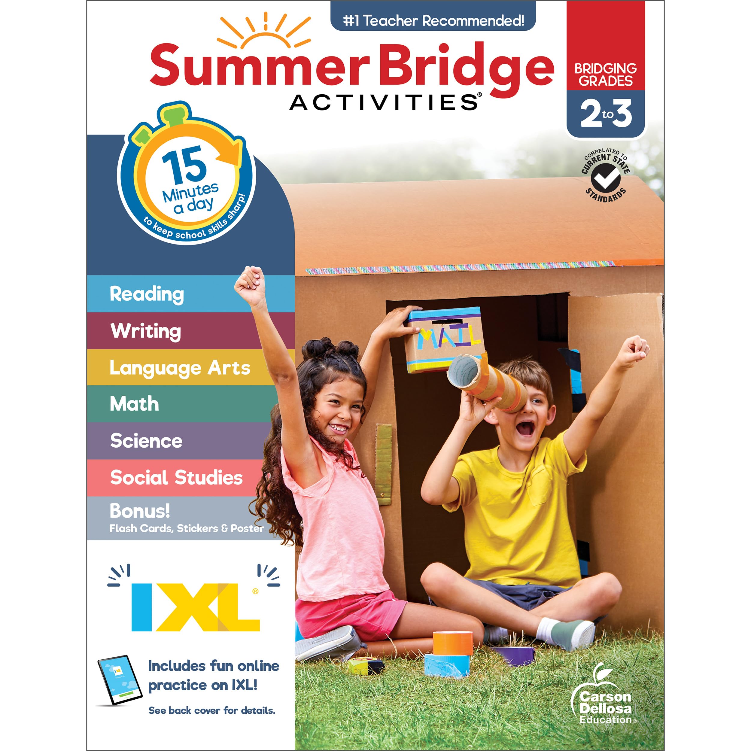 Summer Bridge Activities 2nd Grade Workbook to 3rd Grade Workbooks, Math, Language Arts, Science, Social Studies, Fitness, 2nd Grade to 3rd Grade Workbooks With Flash Cards, Stickers, eBooks & More