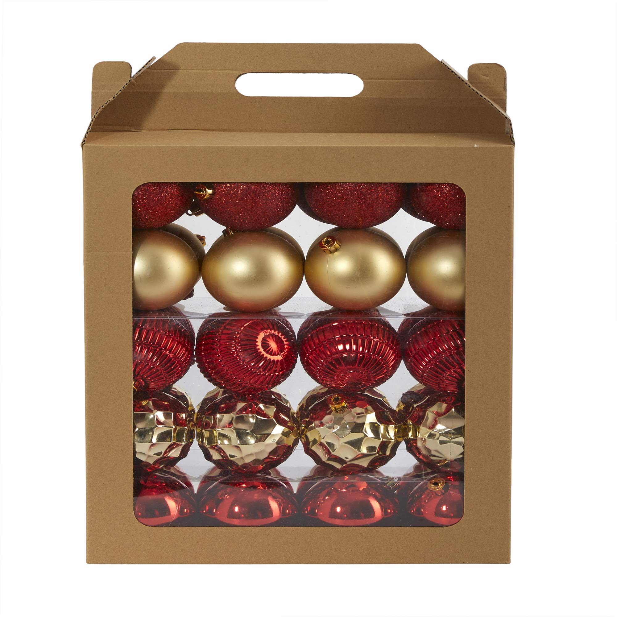 Décoration de Sapin de Noël Incassable 80mm Grand Lot 40 Pièces avec Boîte
