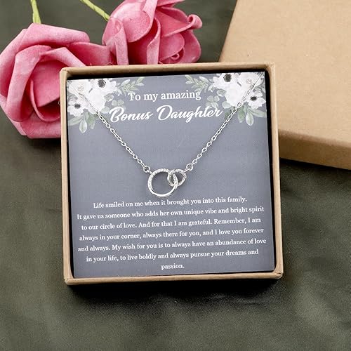 Miniatura 2 de OKEYCH Regalo de regalo para hija de padrastro, collar para hijastra, regalo para hijastra de madrastra padrastro, regalo de cumpleaños para hija