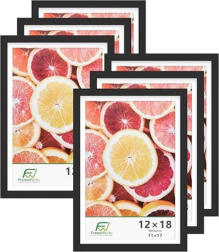 Vista 66 de FrameWorks Marcos de fotos clásicos de madera de 12 x 16 a 8 x 12 pulgadas con vidrio templado, roble dorado, paquete de 6