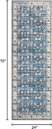 Miniatura 117 de COZYLOOM Alfombra de área de 2 x 6 pies, tribal, envejecida, para entrada, medallón vintage, alfombra para interiores, alfombra de pelo bajo, suave