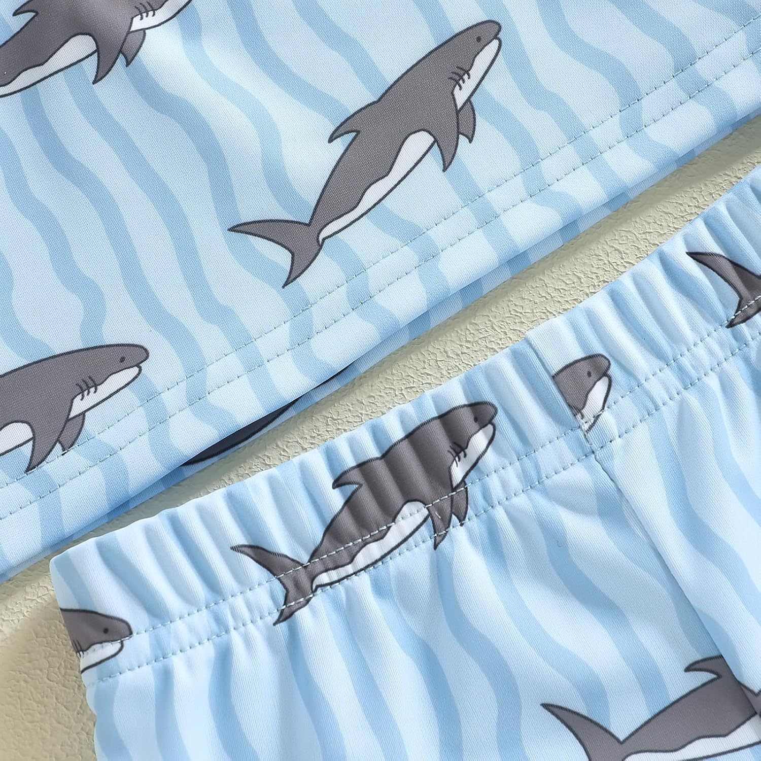 WASAIGOOD Infant Baby Swimsuit Boy Dinosaur Bathing Suit Toddler Swim Trunks and Rash Guard for Boys Swim Set Summer Sun Hat