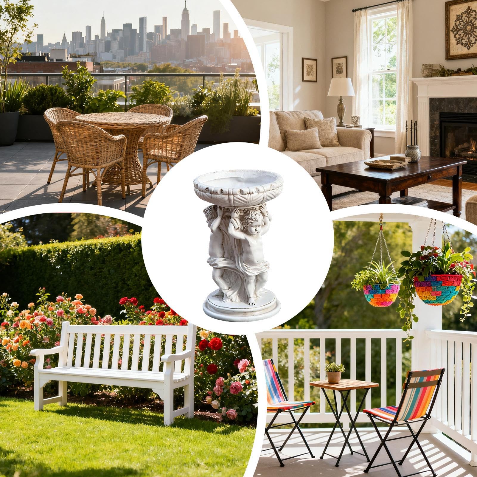 Générique Blumentopf - Engel Statua Wetterfester Resin Pflanztopf | Antik Pflanzkübel Gartenskulptur | Für Innenbereich Terrazza Garten Balkon Wohnzimmer Büro Schlafzimmer Rasen