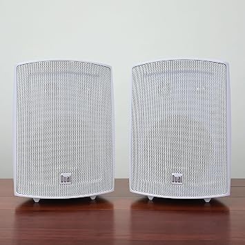 Dual Electronics LU63PW White 3-Way High Performance Outdoor Indoor Speakers DBTMA100 Black Micro Wireless Bluetooth 2 Channel Stereo Class-D Amplifier