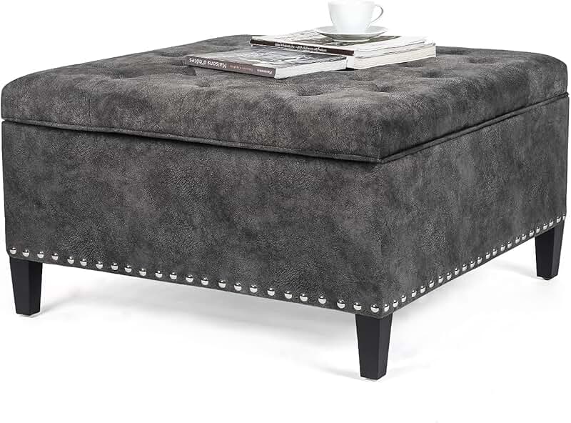 Ottomans Grey / Ottomans / Accent Furniture Home & Kitchen