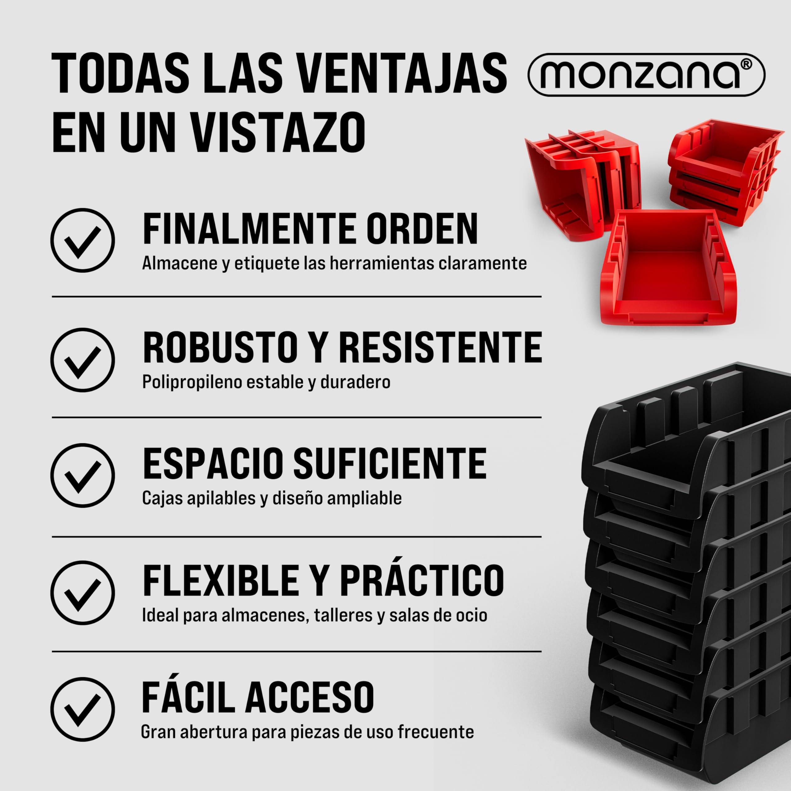DEUBA® Organizador de Herramientas de Pared Cajas Apilables Paneles Perforados Ampliable Portaherramientas Sistema Almacenamiento Taller 43 Pzas