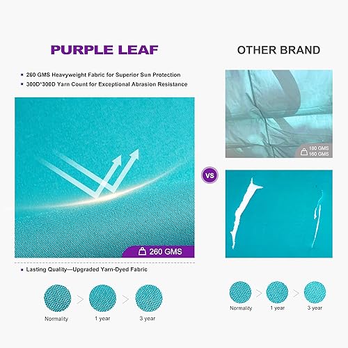 Miniatura 13 de PURPLE LEAF - Pérgola/kiosco retráctil de metal de 10 x 12 pies con toldo para exteriores, patio, jardín, porche, playa, pabellón estilo enrejado