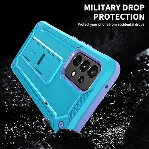 Miniatura 7 de Funda compatible con Samsung A53 5G, máxima protección contra caídas con protector de pantalla integrado y soporte (azul)