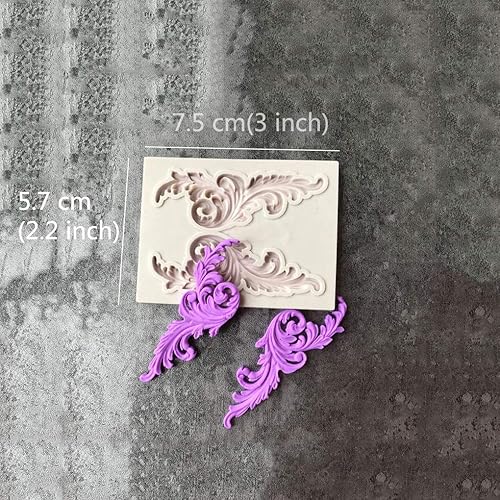 Miniatura 4 de 5 moldes de silicona para pastel de fondant, molde de volutas de estilo barroco para Sugarcraft, decoración de bordes de pasteles, decoración de