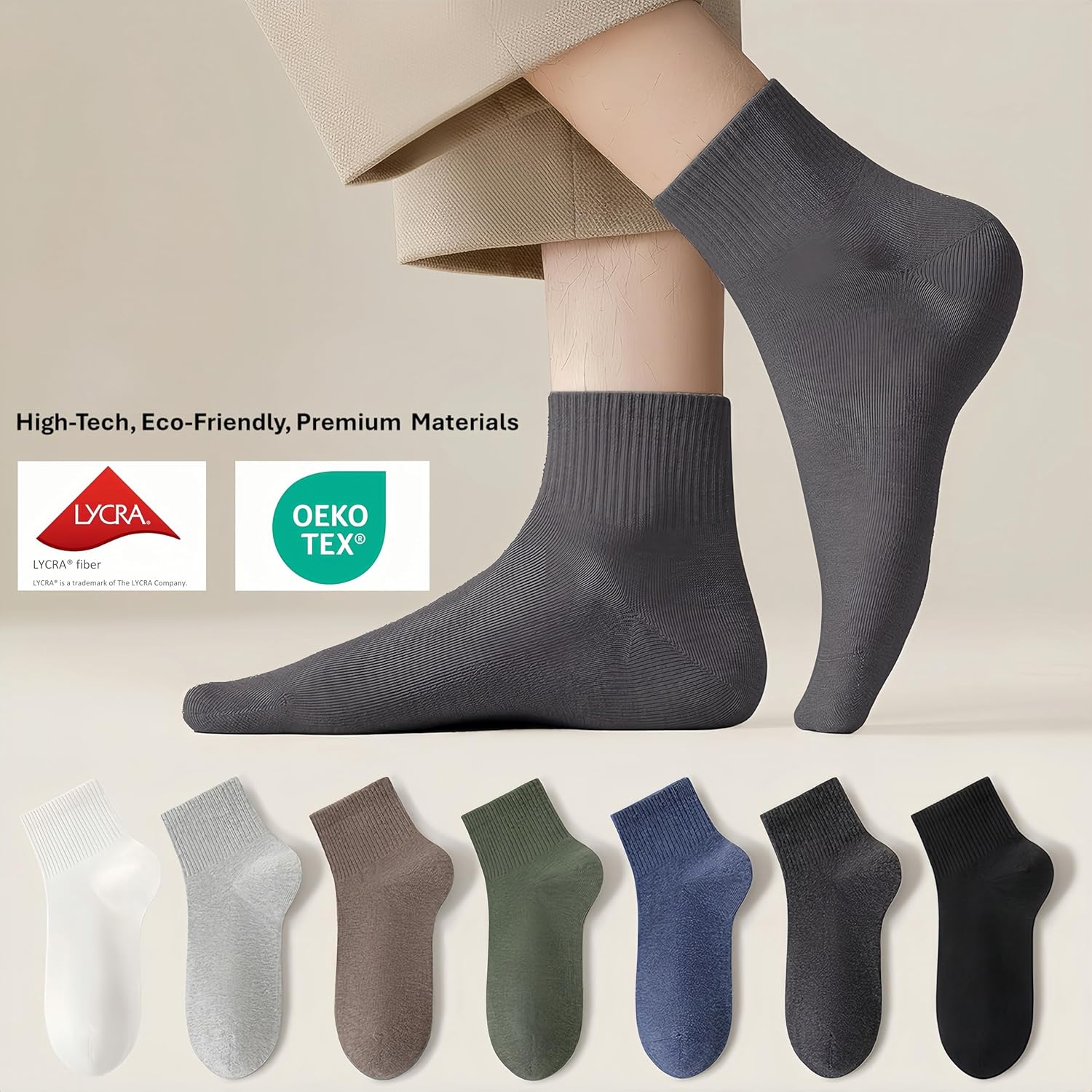 Mens Quarter Crew Socks, Breathable Hand-Linked Toe Design, Comfortable & Durable Athletic Work Socks, Size 7-10 - Image 2