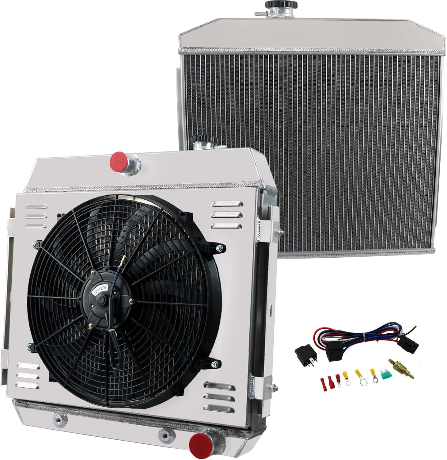 Amazon.com: RadRace Aluminum Radiator for 1955 1956 1957 Chevy Bel Air ...