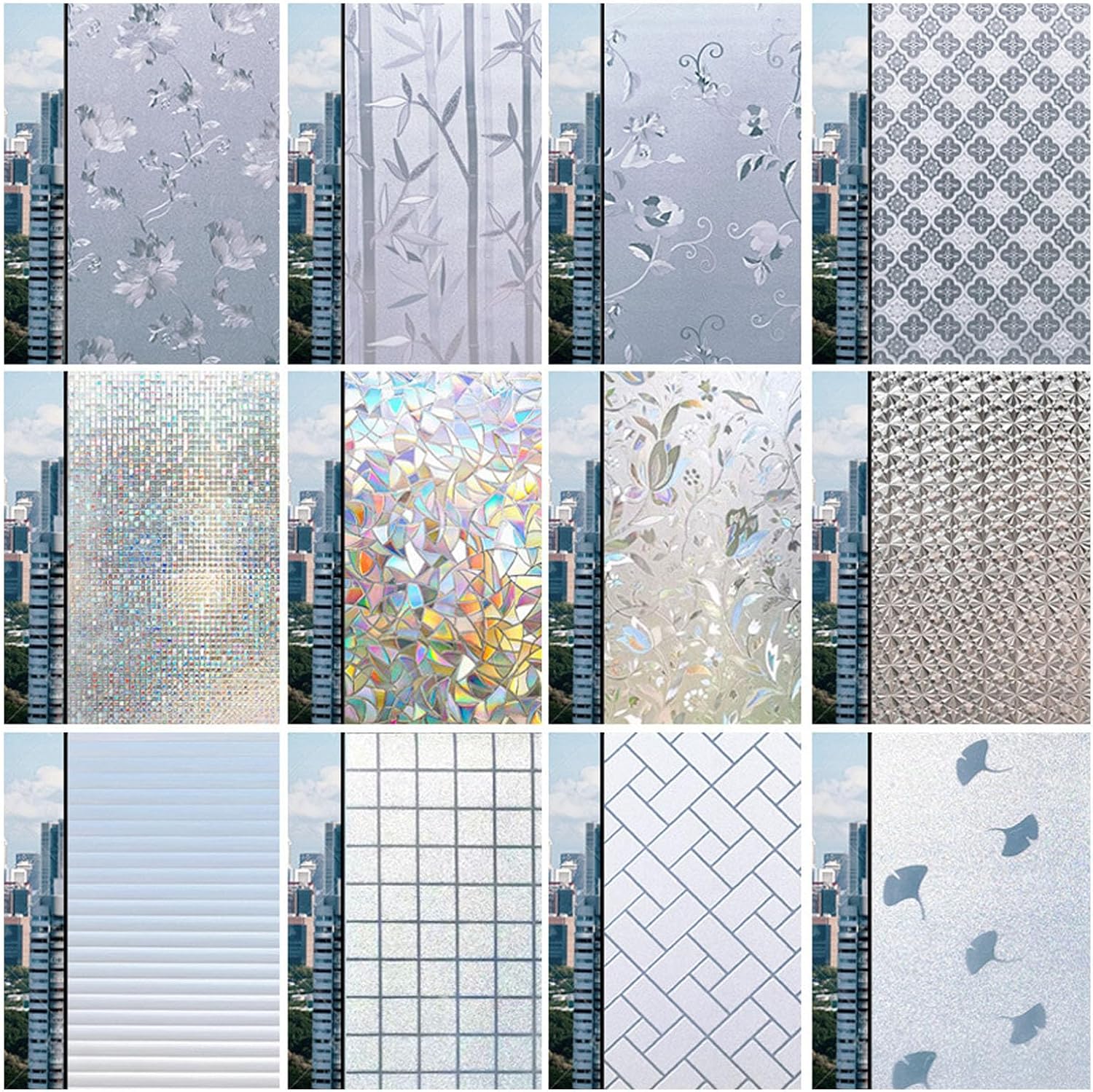 窓ガラス目隠しシート、 ガラス窓カバー用の窓プライバシーフィルム、DIY窓ガラス シート、フロストガラス窓のプライバシーフィルム装飾