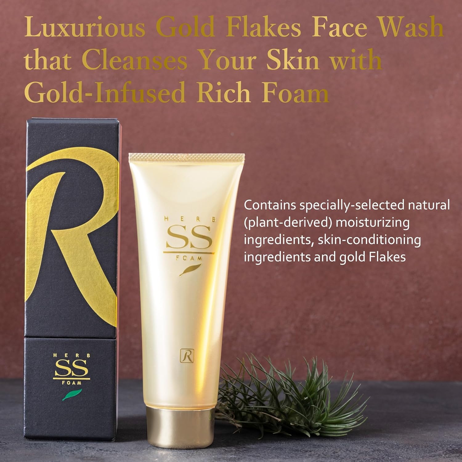 ROYALCOSMETICS ROYAL HERB SS FOAM Facial Foaming Cleanser Moisturizing with Aloe Vera Leaf Extract, Ginseng Extract and Gold, 4.23 OZ / 120g