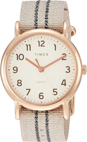 timex weekender rose gold